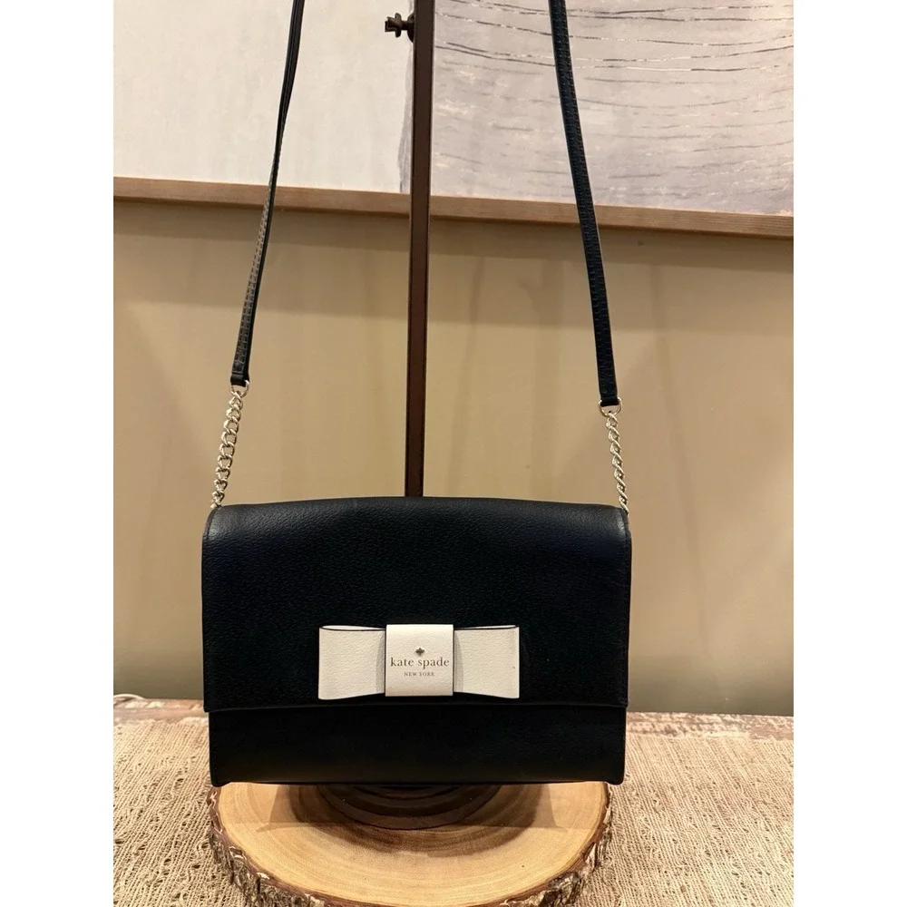Kate Spade Robinson Street Zanni Crossbody Handbag‎ Black/white Preppy